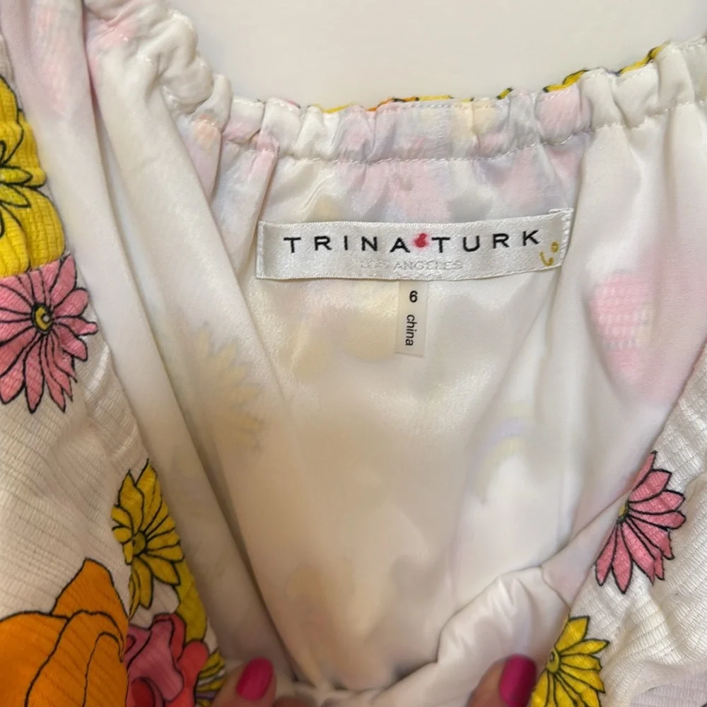 Trina‎ Turk Floral Dress with Pink and Yellow Accents
